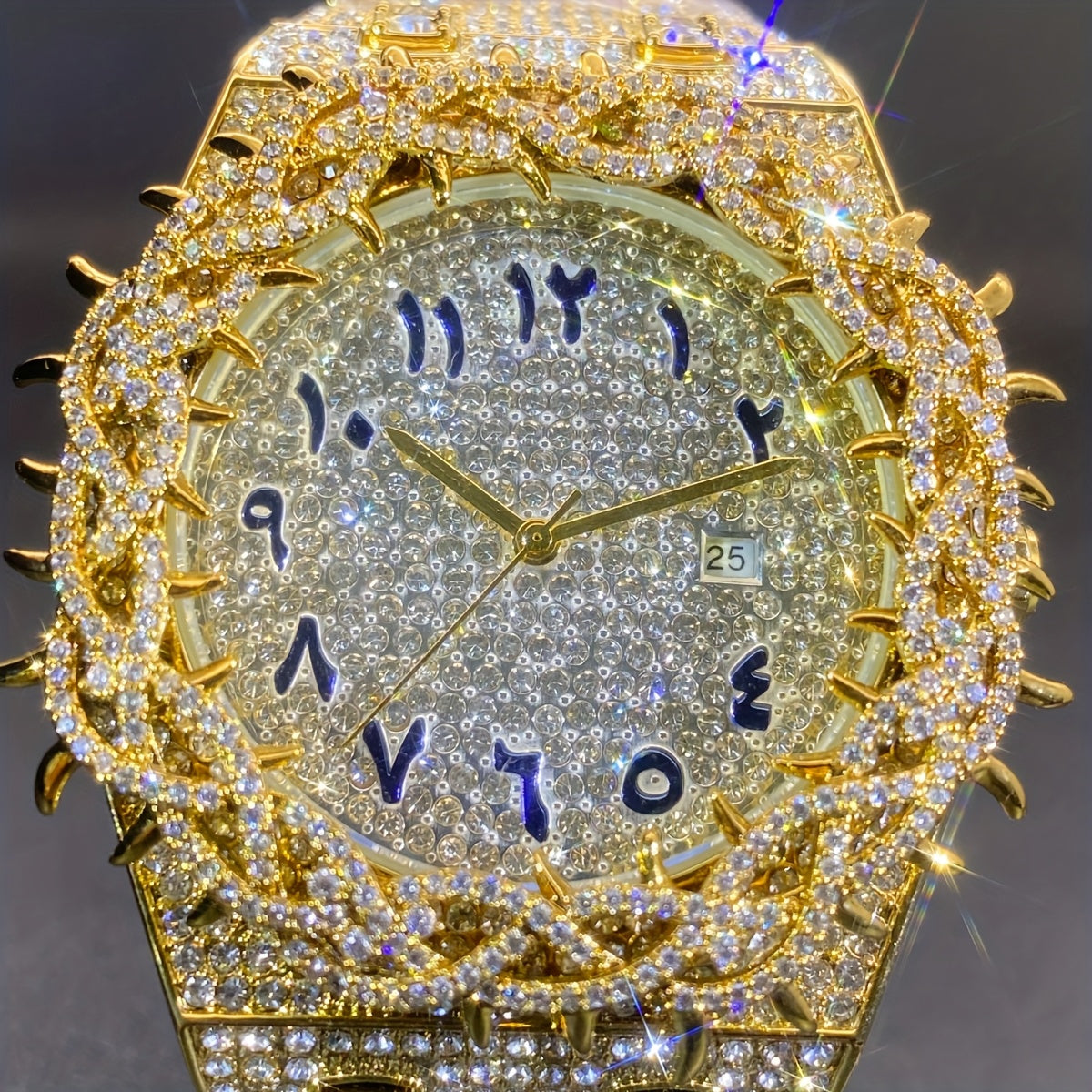 Men'S & Women'S Luxury Rhinestone-Encrusted Large Square Face Watch - Sparkling Mesh Inlaid Dial, High Quality Quartz Movement, Alloy Band with -Accented Bezel - Unisex Party & Everyday Watch for Men & Women, Statement Jewelr