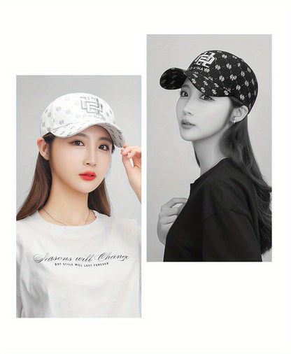Luxury Baseball Cap - Adjustable Strap, Lightweight Sun Hat for Men & Women, Black/, All-Season Outdoor Sports, Formal & Everyday Use - Elegant Gift Idea, Baseball Accessories, Sleek Embroidery Design, Sunshade Accessory, Pre