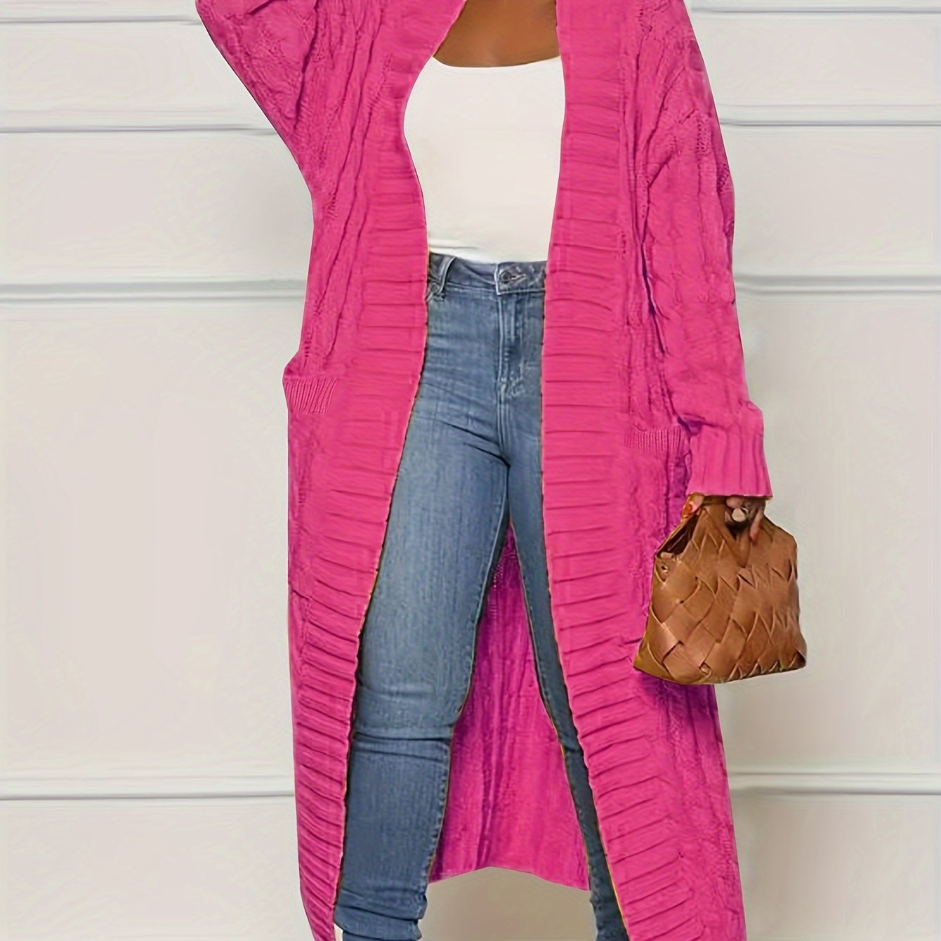 [Cardigan Sweater] Plus Size - Plus Size Cardigan Sweater A23A062