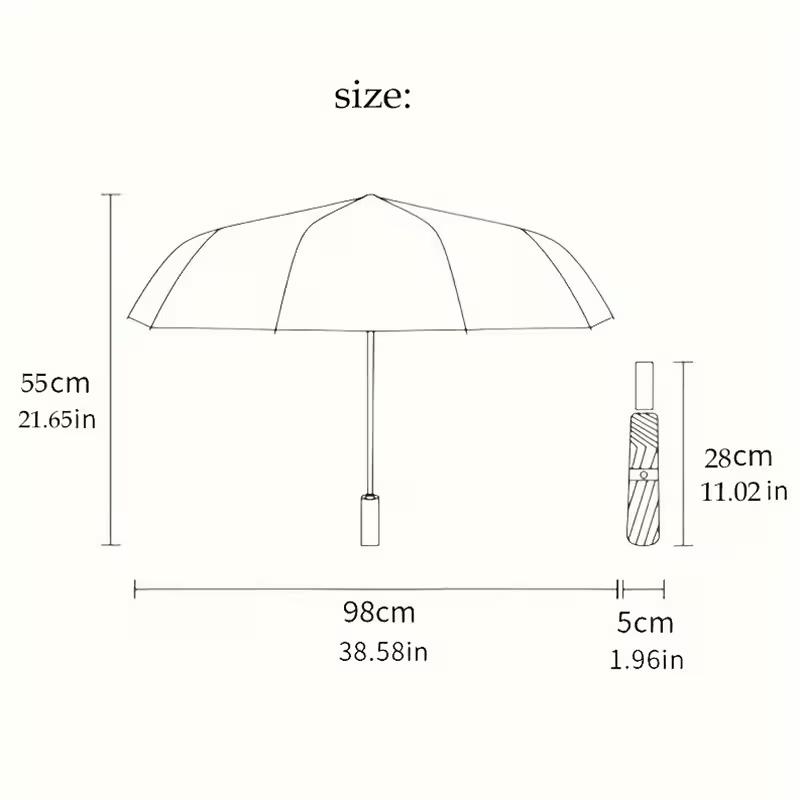 1pc Automatic Open/Close Umbrella with 8-Rib Compact Design - Heavy-Duty Automatic Open/Close Mechanism, Golden Dragon & Black/ Golden/ Brown/Beige/Gray/White/Black/, Lightweight & Sturdy for Men/Women - Ideal Gift for Rainy