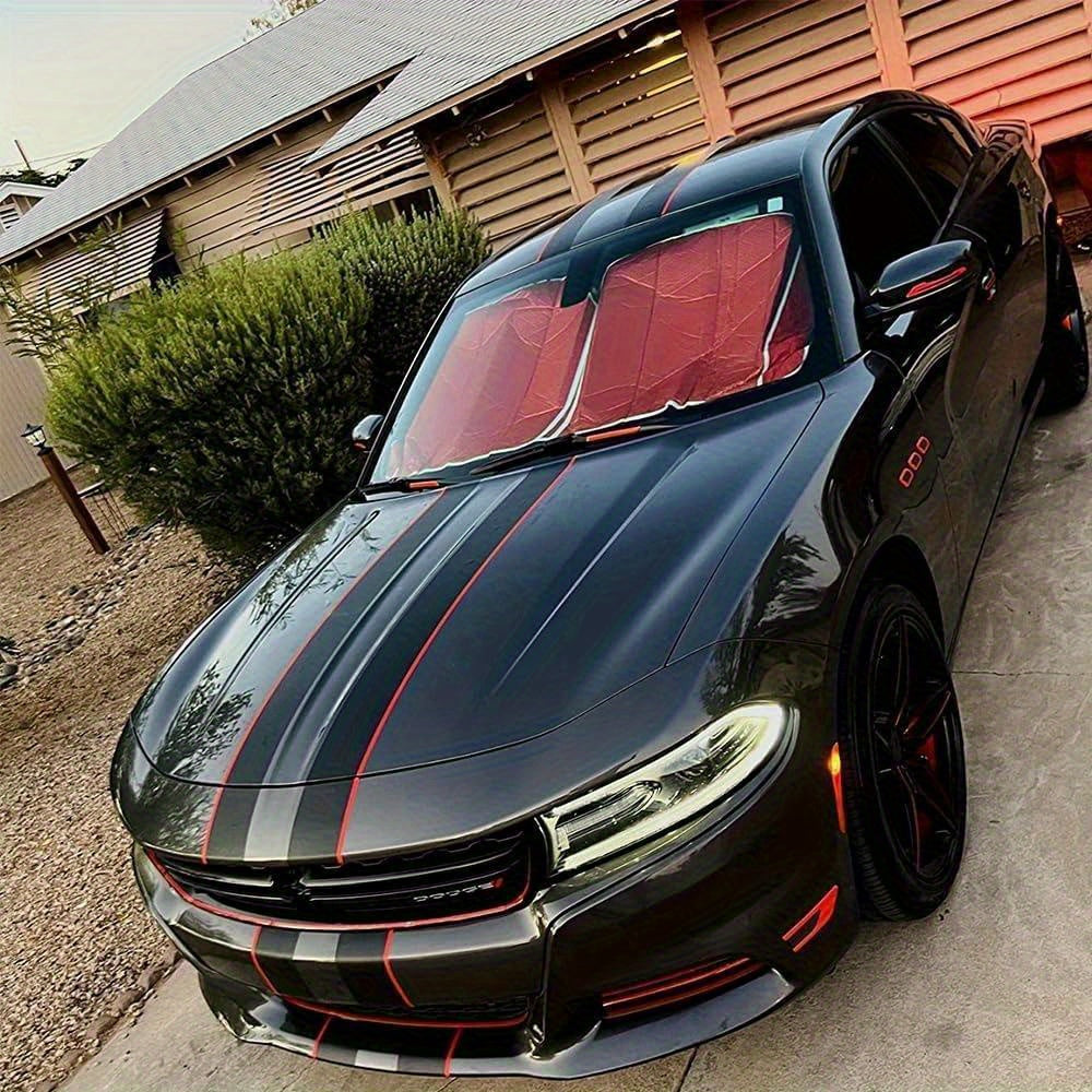 1Set/3Pairs Decal Sticker Vinyl Racing Stripe Decal Sticker for Car Decoration Fender, Hood, Roof, Trunk Bumper Compatible with All Cars Truck or SUV Free Size