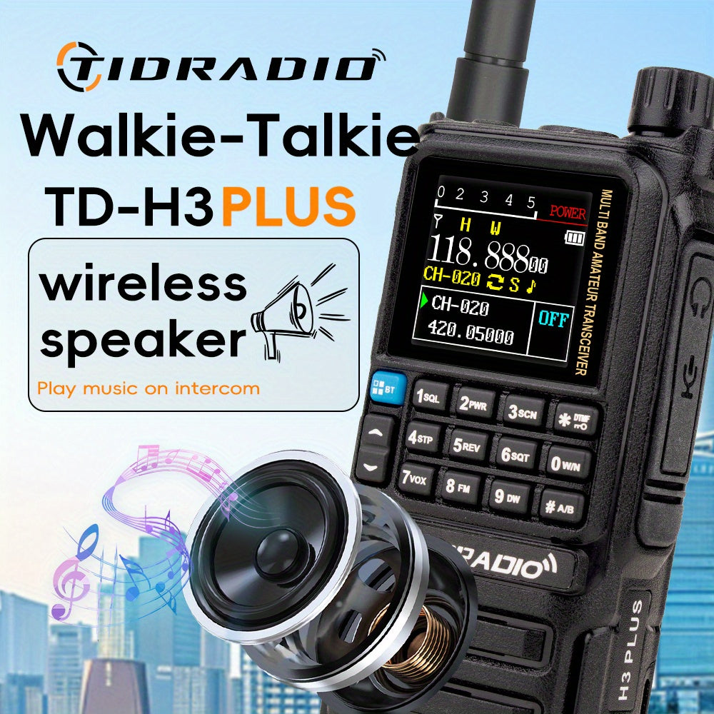 TIDRADIO H3 PLUS | Ham Radio Multi-Band Two-Way Radios with AM/ FM & Wireless Headset Compatibility | 5000km Long Range Walkie Talkies for Camping & Emergency
