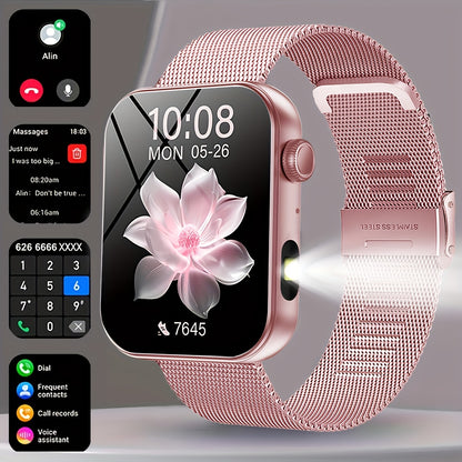 COIUSOR Smart Watch Built-In LED Flashlight, 1.85-inch HD screen, Mobile phone Synchronization information, Wireless call, information call reminder, 100+ sports mode, Fitness Smart watch, for Android mobile phones, Smart Wat