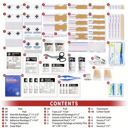 RHINO RESCUE OSHA All-Purpose First Aid Kit, Home & Office Professional Medical Supplies, Ideal for Outdoor, Emergency, Business