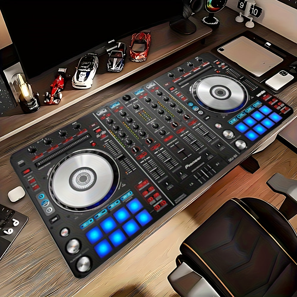 Pioneer DJ-SX Inspired Serato DJ Pro Controller Mouse Pad & Desk Mat - Non-Slip Rubber Base, Smooth Polyester Surface with DJ Equipment Layout (Transport Controls, Effects, Sampler) for Home Studio, Office & DJ Workspaces - D