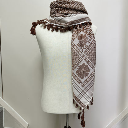 1pc Elegant Jacquard Headscarf & Square Scarf - Soft Breathable All-Season Muslim Headwear, Unisex for Men & Women - Wedding, Everyday, Formal Events Accessory - Luxury Fabric, Hijab Scarf, Decorative Tassels, Luxurious Comfo