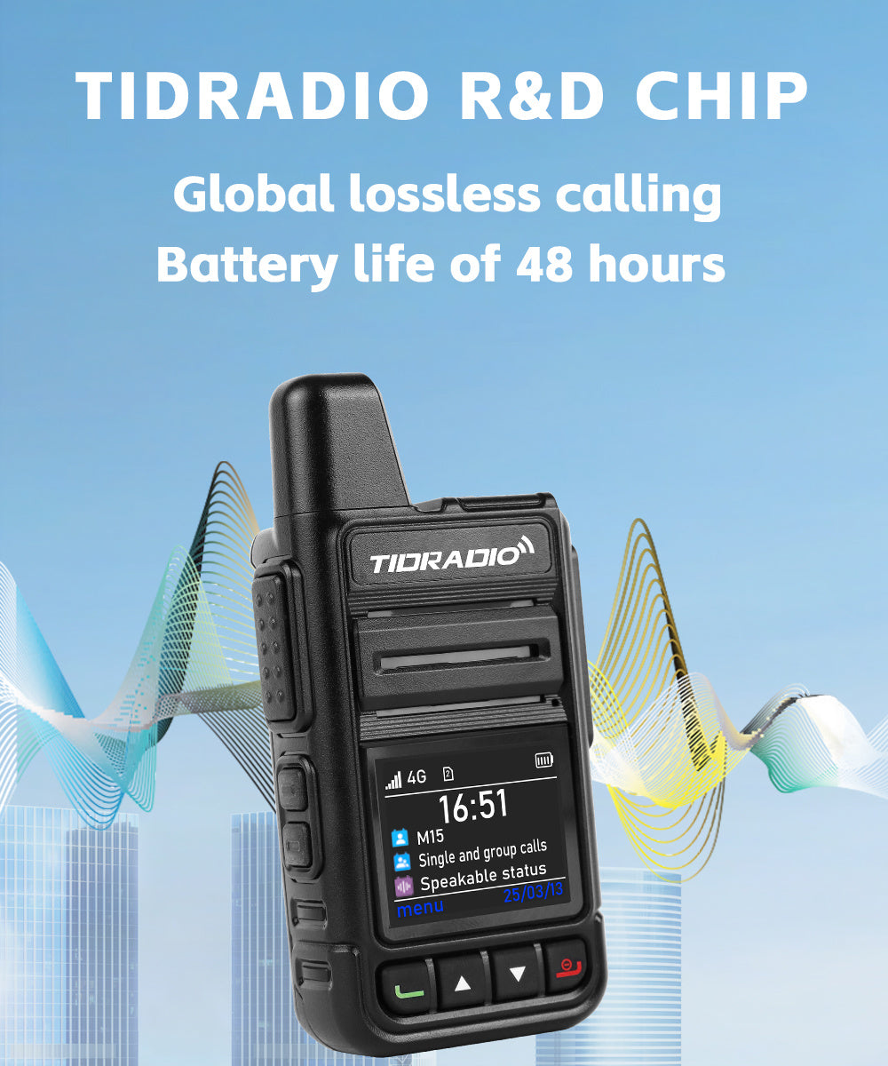 TIDRADIO Global Walkie Talkies 4G POC with Sim Cards, Long Distance 5000 Miles Rechargeable Nationwide Unlimited Range Two Way Radios & USB-C Battery (2 Pack)