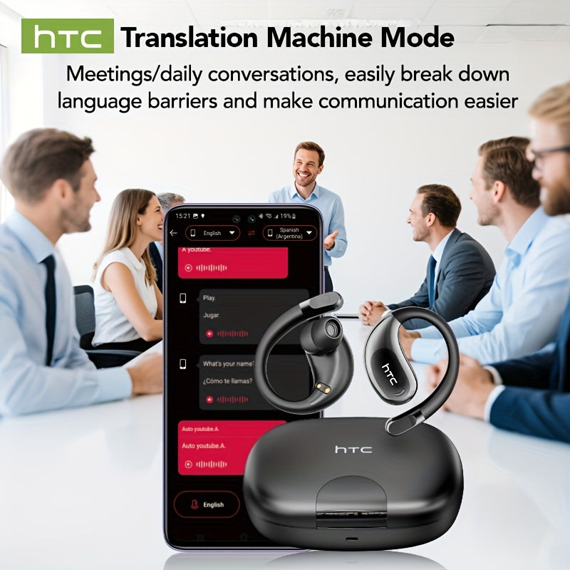 [HTC NE22 | Open AI] HTC NE22 Open AI Translation OWS Headphones | 135 Languages | Face-to-Face Dual Voice | HIFI High-Quality Sound | Built-in Mic | Global Travel & Negotiation