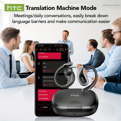 [HTC NE22 | Open AI] HTC NE22 Open AI Translation OWS Headphones | 135 Languages | Face-to-Face Dual Voice | HIFI High-Quality Sound | Built-in Mic | Global Travel & Negotiation