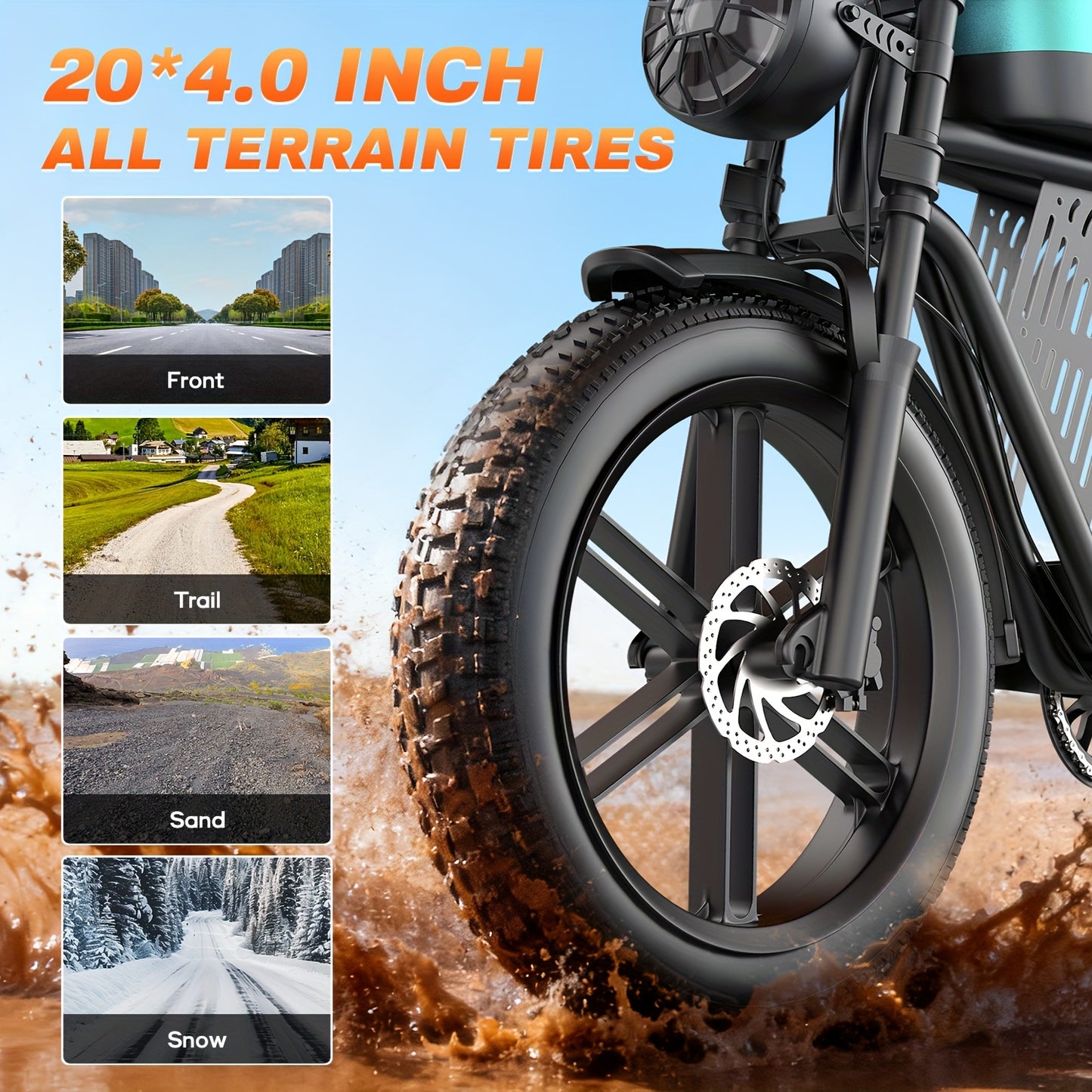 749W Moutain Ebike, 20" Fat Tire Electric Bike For Teens, 48V 20Ah Battery, 7-Speed Ebike Front & Rear Suspension/ Disc Brake. Z6 FlodIng Ebike, 650W 14-inch Adult Electric Bike.Two Models Available