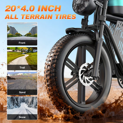 749W Moutain Ebike, 20" Fat Tire Electric Bike For Teens, 48V 20Ah Battery, 7-Speed Ebike Front & Rear Suspension/ Disc Brake. Z6 FlodIng Ebike, 650W 14-inch Adult Electric Bike.Two Models Available