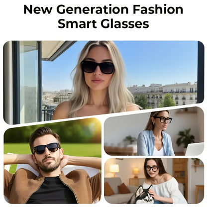 1080P Smart AI Camera Glasses with AI- Translation & Wireless Voice Calls, Interchangeable Lenses, Wireless Smart Glasses, HD Recording, One-Touch Button for Men/Women, /, Smartphone-Free Calling (Global Travel, Camera Stand