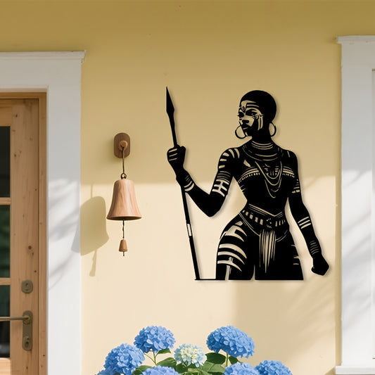 1pc African Woman Metal Wall Art - Traditional Iron Statue Mural with Intricate Patterns - Perfect for Cultural Room Decor - Heritage Corner - and African Theme Parties - Ideal Gift for Culture Enthusiasts - Cultural Decor |