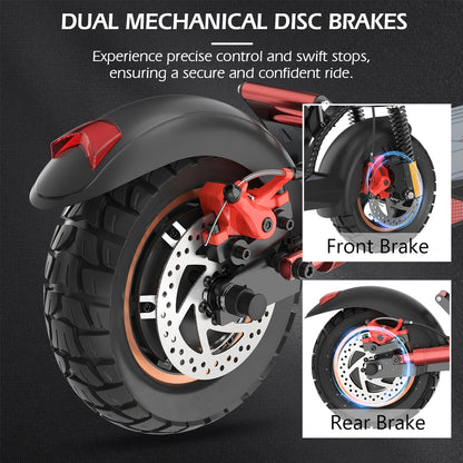 Electric Scooter 10"Off-Road Tires, 700W Motor, 32Km/H Fast Electric Scooter, Up to 25-35Km Range Offroad Electric Scooter for Adults, Commuting, Foldable Electric Scooter Halloween, Christmas Gifts