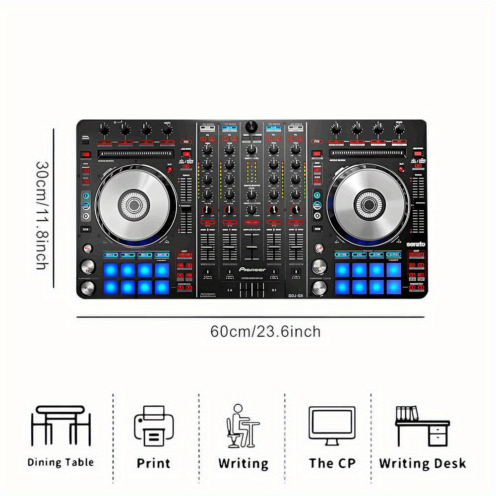 1pc Pioneer DJ DDJ-SX Controller Mouse Pad & Office Desk Mat - Non-Slip Rubber Base & Polyester Surface with DJ-Themed Design, Scratch-Resistant Durable Gaming & Music Production Mat for DDJ-SX Controller Compatibility, Ideal
