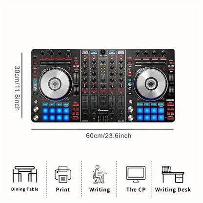 1pc Pioneer DJ DDJ-SX Controller Mouse Pad & Office Desk Mat - Non-Slip Rubber Base & Polyester Surface with DJ-Themed Design, Scratch-Resistant Durable Gaming & Music Production Mat for DDJ-SX Controller Compatibility, Ideal