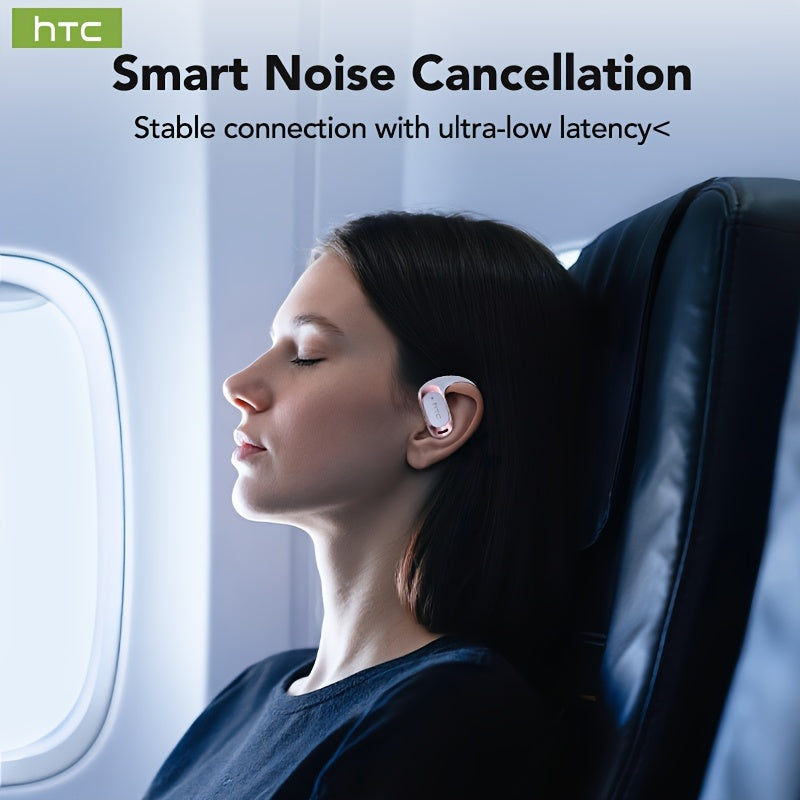 1pc HTC NE28 Open-Source OWS Translation Earbuds with 6.0 Low Latency, Wireless, USB Charging, Battery, 5W Power for Learning, Sports, Work, OWS Translation Earbuds, Learning Audio, Sleek Earbuds, Modern Design, Durable Earbu