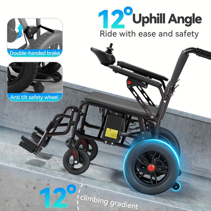 [Extended Range & Portable Folding]HOMYKING Electric Wheelchair For Adults & Seniors | 15-Mile Long Range + All-Terrain Capability | One-Button Compact Fold - The Ultimate Mobility Solution (Premium Black)
