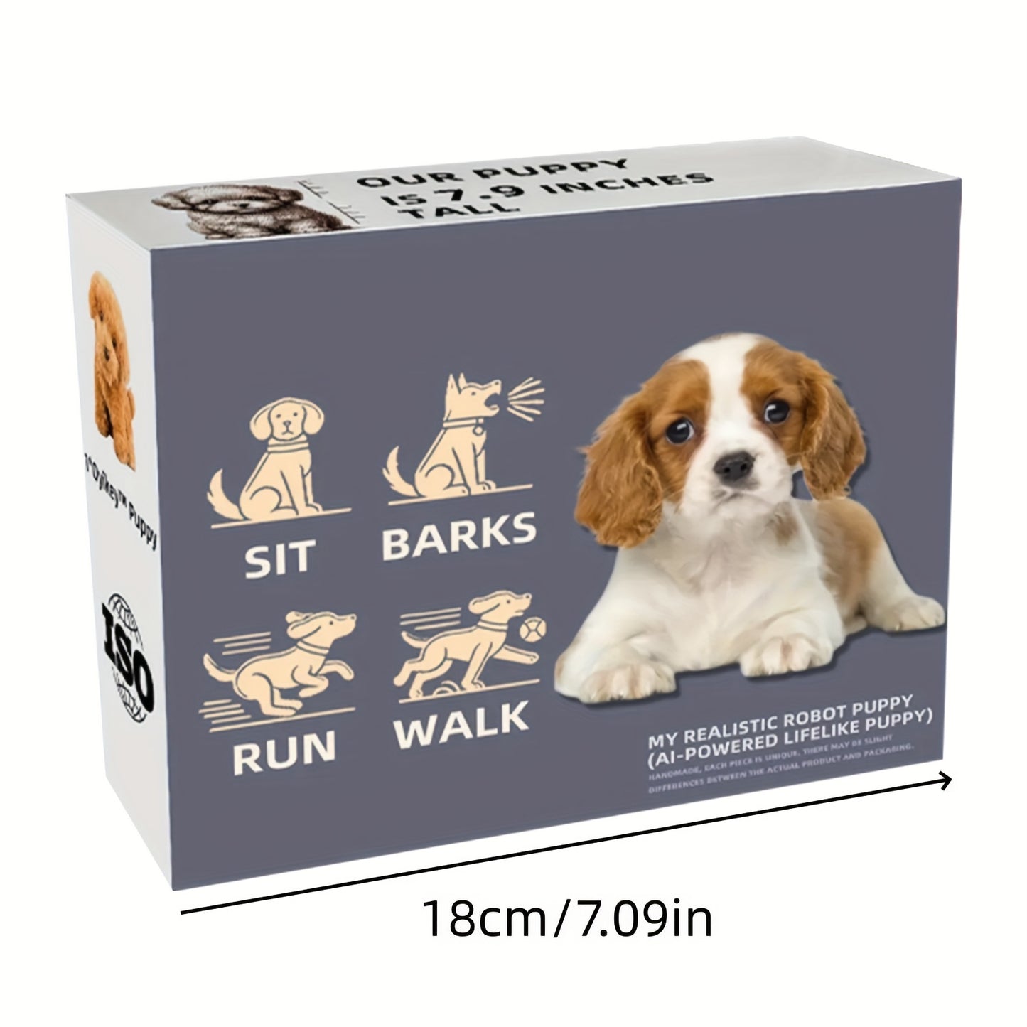 2026 Realistic Robotic Puppy - Interactive Walking & Barking Robot Dog with Expressive Eyes, Fluffy Soft Fur & Button-Controlled responses, Lifelike Companion for Adults & Teens, Brown/White Pomeranian-like Replica (-Free Ope