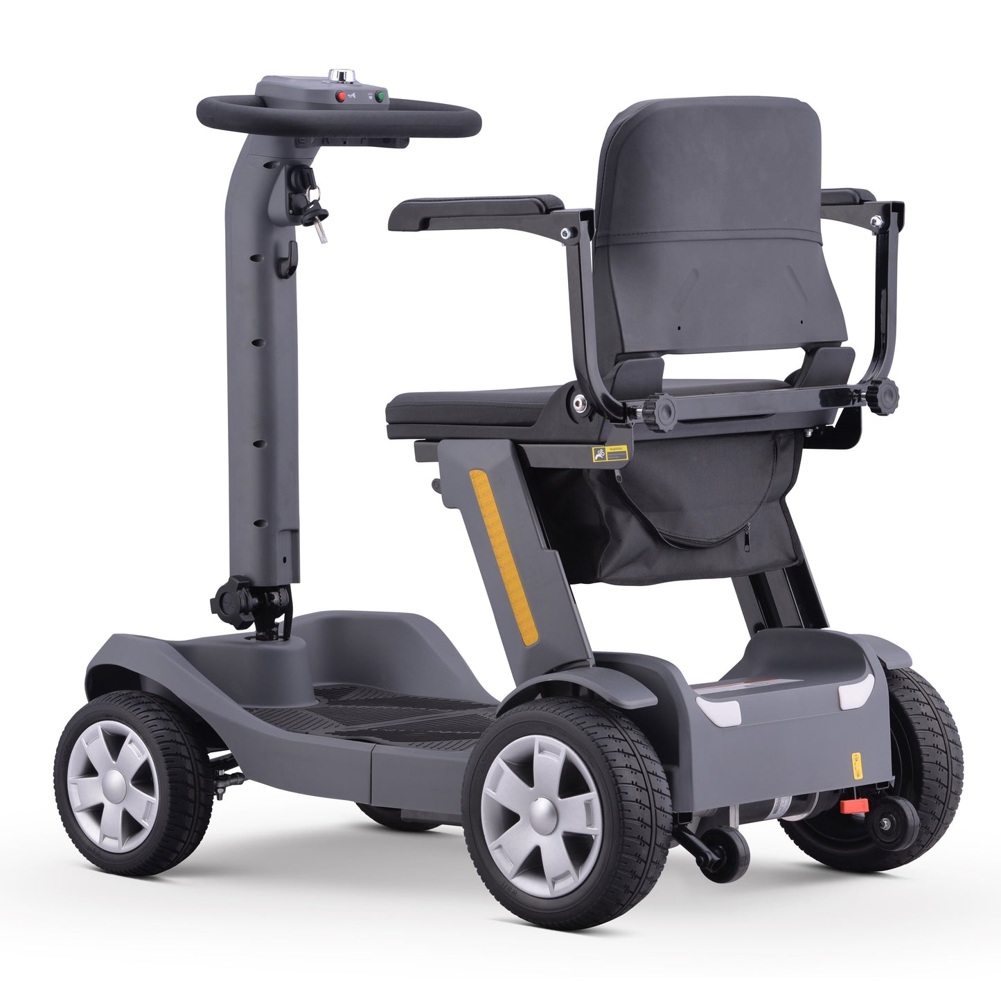 Foldable Mobility Scooter for Adults & Senior, 4 Wheels Powered Device for Travel, Lightweight and Portable, with LED Strip Light, Storage Bag, Charger Included, No Assemble Required