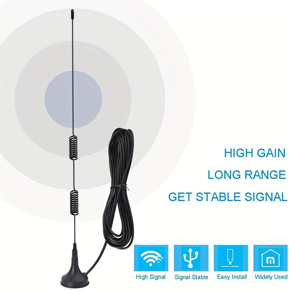 2pcs 4G LTE GSM Antenna, 5dBi, 700-2700MHz, Suction Cup Antenna with SMA Male Connector Signal Booster, Optional Cable Length: 59.06inch