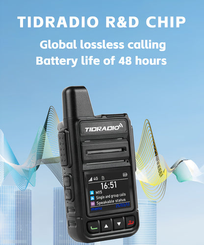 TIDRADIO M15 Global Walkie Talkies 4G POC with SIM Cards, Long Distance 5000 Miles Rechargeable Nationwide Unlimited Range Two Way Radios & USB-C Battery (2 Pack)