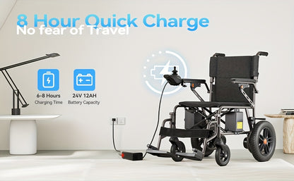 [Extended Range & Portable Folding]HOMYKING Electric Wheelchair For Adults & Seniors | 15-Mile Long Range + All-Terrain Capability | One-Button Compact Fold - The Ultimate Mobility Solution (Premium Black)