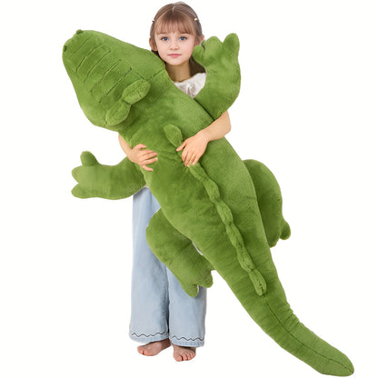 60inch Giant Crocodile Stuffed Animal | Soft Toy Alligator Large Cute Huge Jumbo Big Size Kawaii Fluffy Fat Plushie, Green Knit Fabric, Ideal Gifts for Kids Boys Girls Birthday, Halloween, Christmas, Valentine'S Day.
