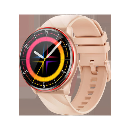 QTLJJBY Round wireless call smart sports watch, 1.46 inch HD full screen touch display, fitness tracker, IPX8, 7 days of battery life, long standby, with information push, female function, multiple sports modes (pedometer, ca