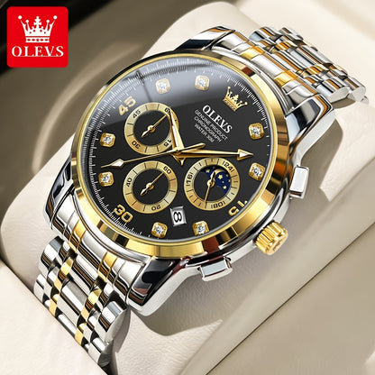 OLEVS Stainless Steel Luminous Business Quartz Watches For Men Luxury Top Brand Fashion Original Men'S Wrist Watches Classic New Trend High Quality Best Selling Men'S Watches