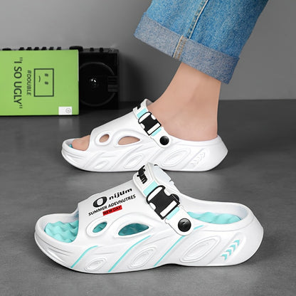 Men'S Slip-On Slippers - Lightweight Cushioned Sole, Non-Slip Backing - Soft EVA Indoor/Outdoor House Shoes for Home, Gym, Beach, Camping - Slip-Resistant Grip - All-Day Comfort - Unisex-like Design for Men & Women - Black/Or