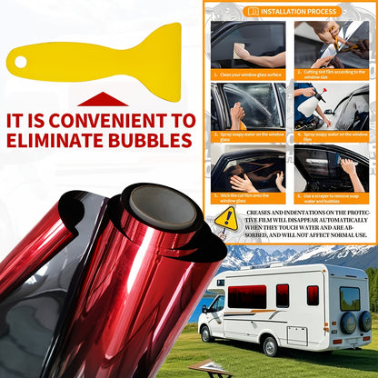 RV Dual tone Gradient Thermal Insulation Film - Explosion proof, Color Contrasting Car Solar Sunshade - Suitable and Easy to Install PET Material Accessories Window Sticker Kit Window Film Suitable for RV RV Glass and Home Wi