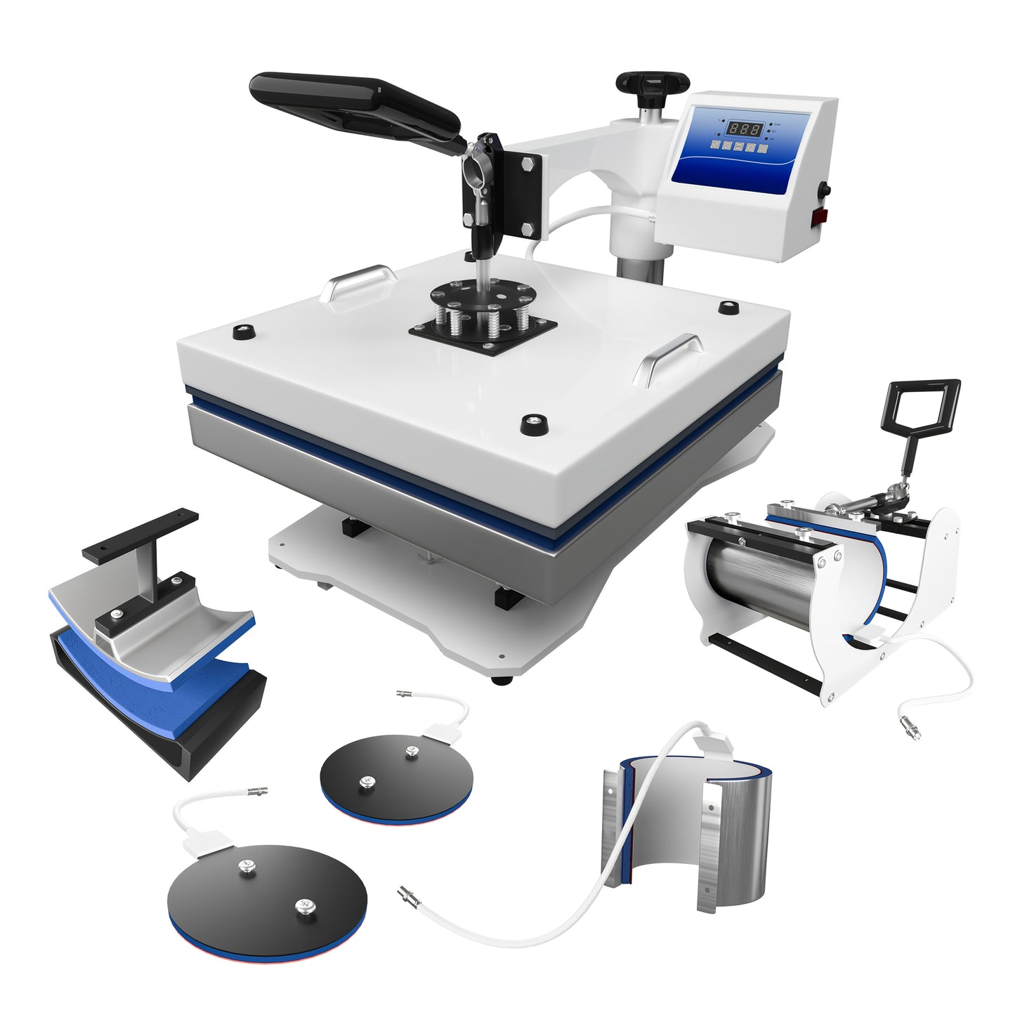 6 In 1 Heat Press Machine 11.5x15 Inch 360 Degree Rotating T-Shirt Press Machine - Heat Transfer Machine For T-Shirts, Mugs, Hats, Plates
