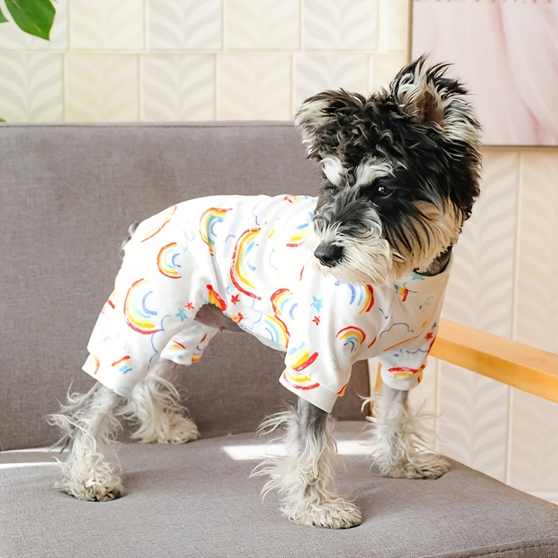 Pajamas with a Rainbow Design for Pet Dogs