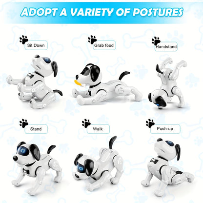 1pc Interactive RC Robot Dog Toy with Remote Control, Programmable Stunt Robot Dog, Infrared Sensor, USB-Rechargeable, LED Eyes & Sound, for Indoor/Outdoor Play, Birthday Party, Home Decoration - Ideal Gift for Adults & Famil