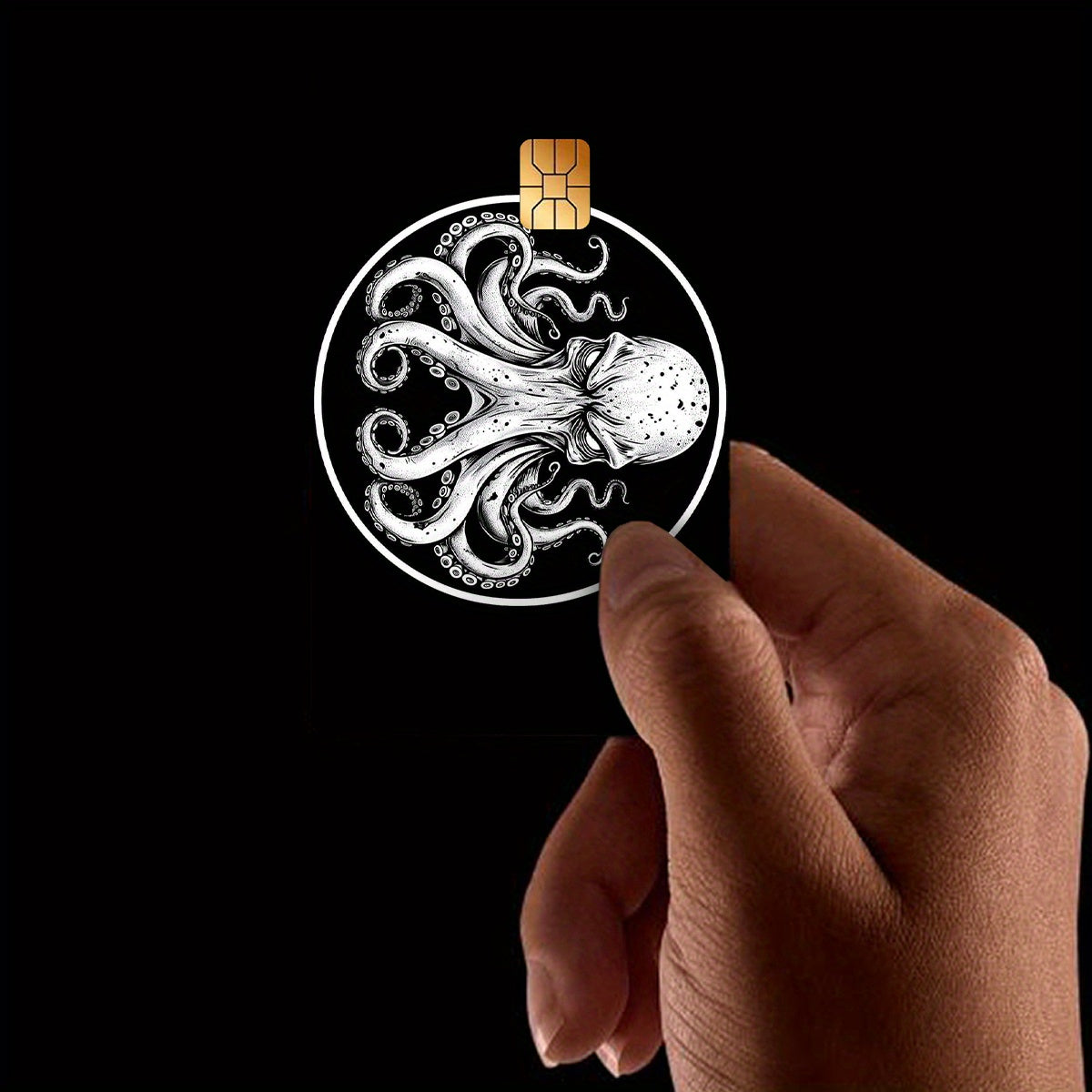 Simple Octopus Pattern Sticker Set, Durable Privacy Stickers Made of PVC Material, Suitable for Credit Cards, Transit Cards, Debit Cards, Keys, and More Uses, Protects Bank Cards, Ideal as Party Favors and Holiday Gifts