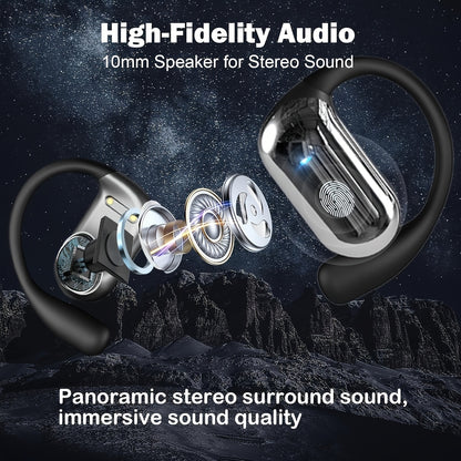 AITruly Open AI Wireless Earphones (Bluetooth 5.4 TWS) Experience 360° Ambient Awareness & All-day Comfort. AI Translation: Real-time 144 Languages/70 Accents. Secure Open-ear Fit for Travel/fitness. Advanced ENC Delivers Cr
