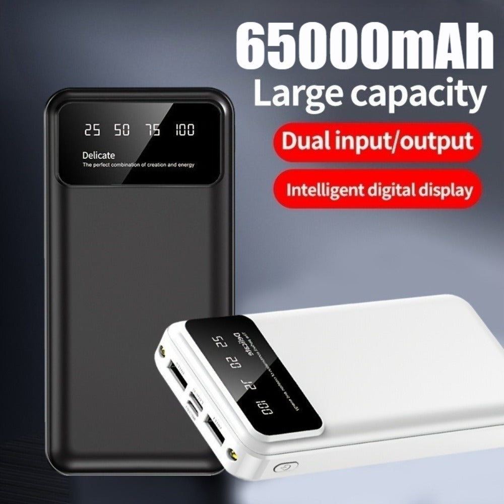 65000mAh High-capacity Portable Power Bank, Portable USB Charger, for iphone17/ 16/ 15/ 14/ 13/ 12/ 11/ XS, Portable Charger with LED Power Display Outdoor Travel Emergency Backup Power Bank, Best Gift for Halloween And Chris