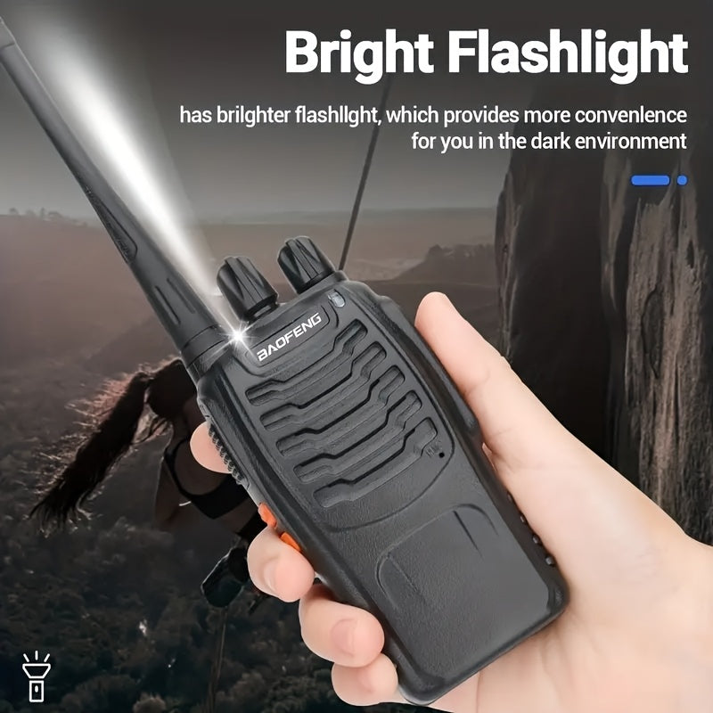[Walkie Talkie | Portable] Buy 2 Get 2 Free Portable Walkie Talkies | 16 Channels Rechargeable Handheld Two Way Radios | Long Range for Adults with Earpieces, Outdoor Equipment Supports Camping Hiking Hunting