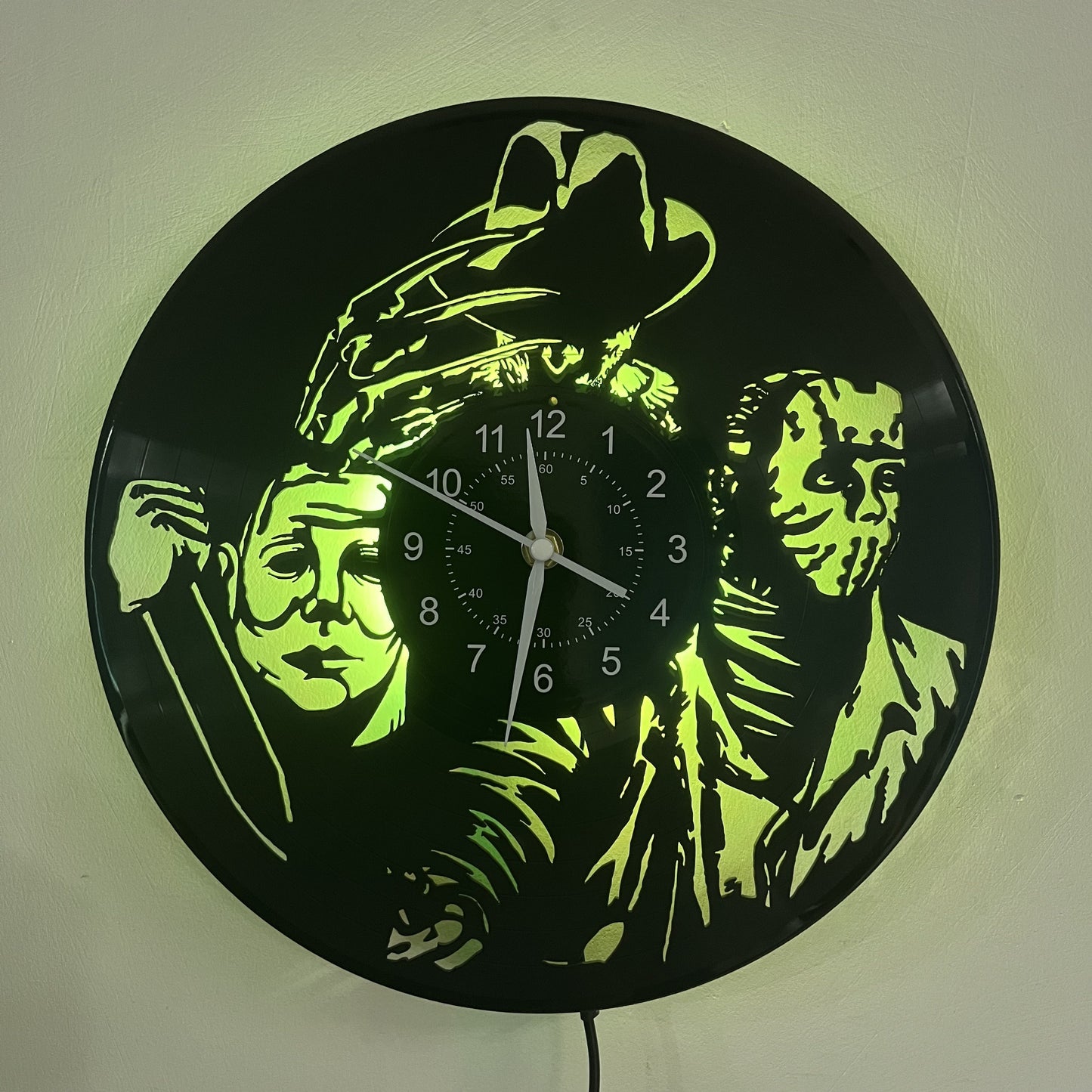 Vinyl LED Wall Clock, Home Decoration, Office Decoration, Hotel Decoration, Halloween Decoration, Christmas Gifts, Birthday Gifts, Nightmare Theme Vinyl Wall Clock, Stylish Wall Clock, Wall Clock Acrylic, Oversized Wall Clock