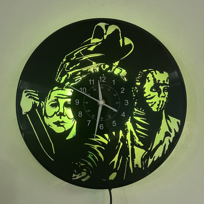 Vinyl LED Wall Clock, Home Decoration, Office Decoration, Hotel Decoration, Halloween Decoration, Christmas Gifts, Birthday Gifts, Nightmare Theme Vinyl Wall Clock, Stylish Wall Clock, Wall Clock Acrylic, Oversized Wall Clock