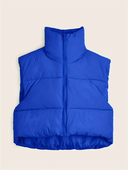 Women'S Sleeveless Vest - Vibrant Pink Slim-Fit Alternative Coat with Drawstring Hood, Zipper Front & Pockets for Fall/Winter Casual Wear, Casual Winter Wear | High Neckline Vest | Zippered Jacket