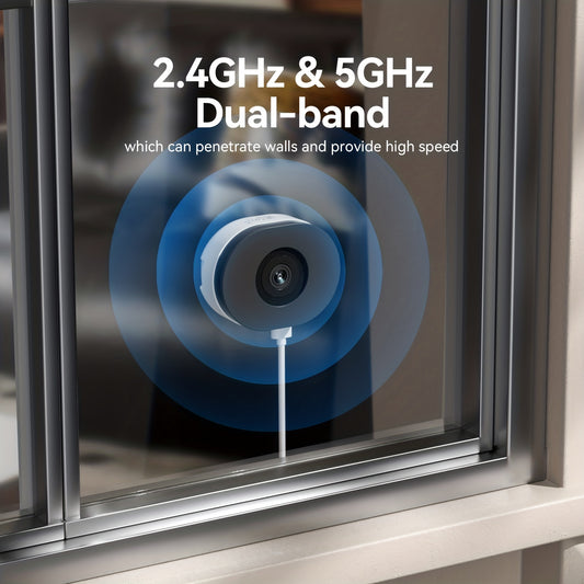 TMEZON 2 Pack of Windows Cameras, Security Cameras, Featuring 2K HD Quality, Adhesive Mount, 105° Horizontal Viewing Angle, Full-Color Night Vision, Anti-Glare And Anti-Reflection with HDR, 24/7 Recording, Motion Detection