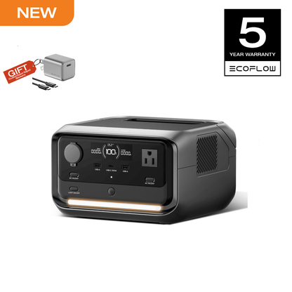 EcoFlow River 3 Plus Portable Power Station with 60W Portable Solar Panel, 286Wh LiFePO4 Battery, 3 Up to 1200W AC Outlets, <10 MS UPS,1Hr Fast Charge, <30dB Ultra-Quiet Solar Generator for Camping/RV
