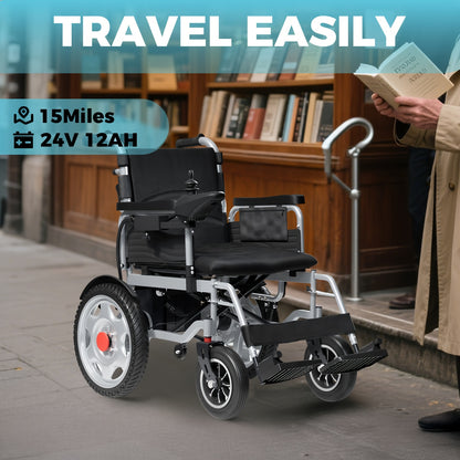 One Click Folding! Adult And Elderly Electric Wheelchairs with Electromagnetic Braking Are Safe And Reliable. Solid Inflatable Tires Have Strong Adaptability And A Range Of 15 Kilometers. They Are A Great Tool for Shopping An