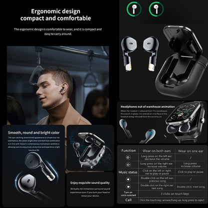 NEW Smart Watch 2025, Smartwatch with Earbuds, Earphones and Watches 2-in-1, Message Reminder, Wireless Calling, Indoor and Outdoor Sports Tracker, Alarm Clock, Stopwatch, Calculator, Voice Assistant, Smart Watches for Androi