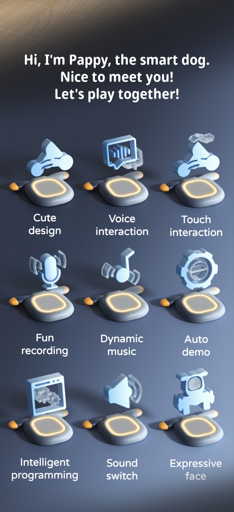 Robot Dog Toy With Face Expression & Lights, Smart Interactive Talking Robot Toys With Voice Control, Touch Sensing, Recording, Singing & Dancing, RC Robot Pet - For Girls & Boys - Perfect Christmas & Birthday Gift