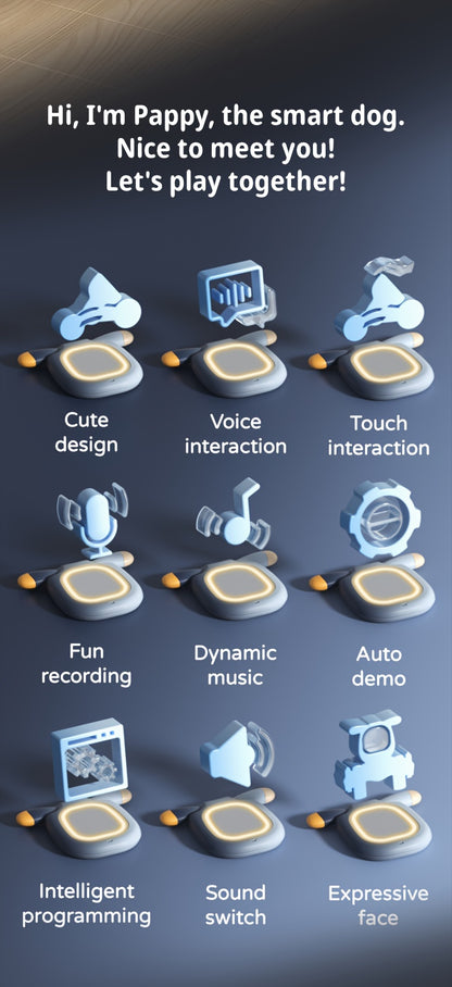Robot Dog Toy With Face Expression & Lights, Smart Interactive Talking Robot Toys With Voice Control, Touch Sensing, Recording, Singing & Dancing, RC Robot Pet - For Girls & Boys - Perfect Christmas & Birthday Gift