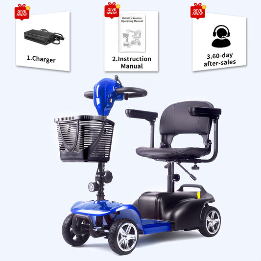 250W Mobility Scooter for Seniors Disabled, 12.6ah Battery 15-Mile Range, One-Click Fold, Detachable Basket, LED Headlights, UL2272 Certified with Tool Kit.,  Disability Assistance Device, Lightweight Scooter, Compact Design,