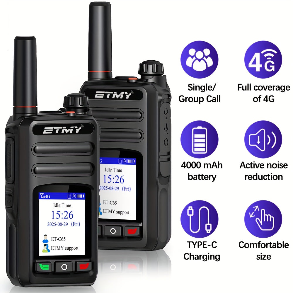 Nationwide LTE Walkie-Talkie - Two-Way Radio - Unlimited Range POC Two Way Radios Set, Field Operations, Emergency Communication, Handheld Device, Compact Design, Highquality Build, Reliable Performance, Communication Device,